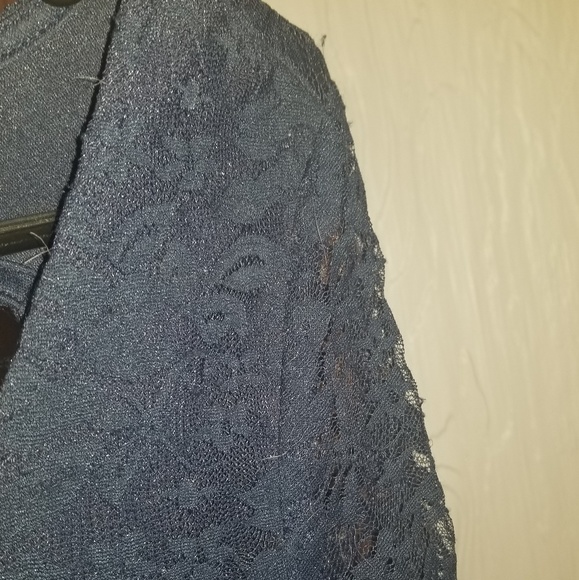 Navy blue open back lace dress - Picture 8 of 8